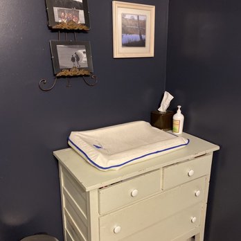 The Grafted Root Eatery - Changing area in the restroom. - New American Near Me - Grand Blanc, Michigan