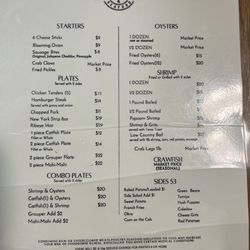 Hilltop Restaurant - Hilltop main menu