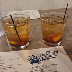 1776 old fashioneds (with salted rim) we wiped the salt off after the pic