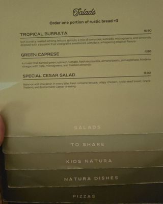 Menu photo 8 Pizza Natura Barcelona, B
