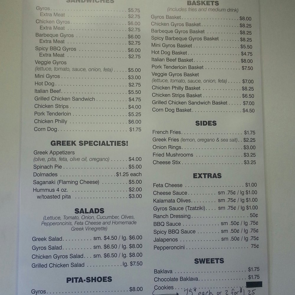 Yannis Gyros - Menu - Greek Near Me - Springfield, Illinois Yannis Gyros - Menu - Greek Near Me - Springfield, Illinois