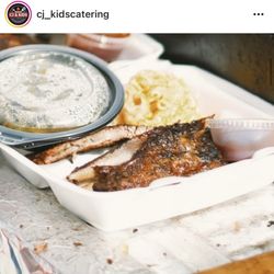 CJ & Kids Soul Food - Rib plate with 2 sides.