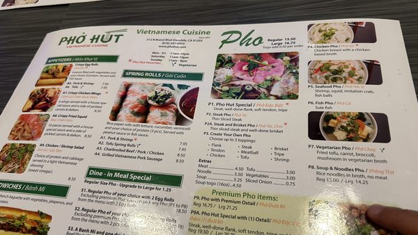 Menu photo 8 Pho Hut Glendale, CA