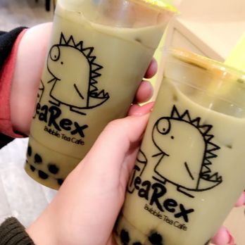 TeaRex Bubble Tea Cafe - Green Milk Tea with tapioca - Bubble Tea Near Me - Skokie, Illinois