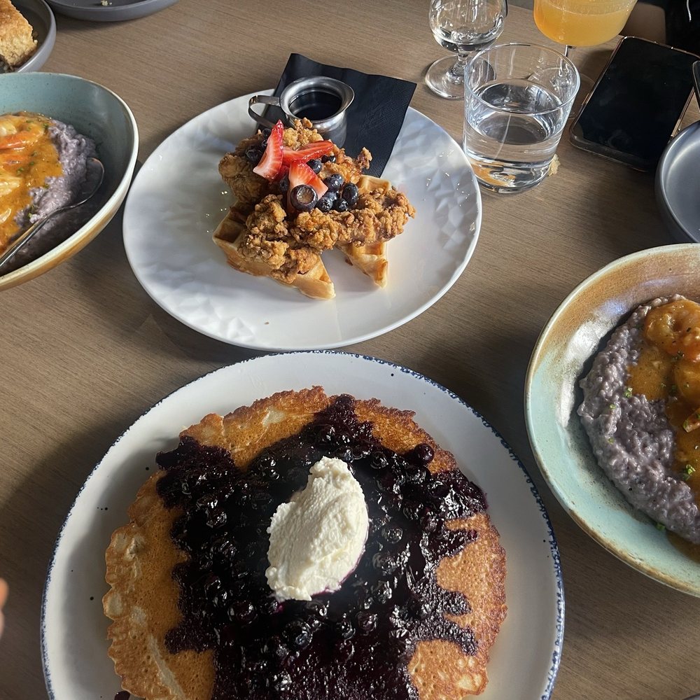 Etc - Shrimp and grits Blueberry pancakes Chicken and waffles Biscuit Whiskey sour and egg white - New American Near Me - Chicago, Illinois Etc - Shrimp and grits Blueberry pancakes Chicken and waffles Biscuit Whiskey sour and egg white - New American Near Me - Chicago, Illinois
