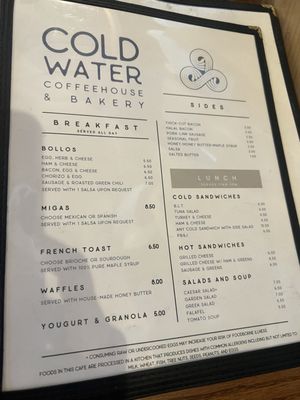 Menu photo 1 Coldwater Coffeehouse and Bakery Avondale, AZ