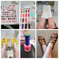 Vida Nails - Fri-YaY Pedicure Appointment with a Shellac Color which is A Sparkling Peach!  4/26/2024