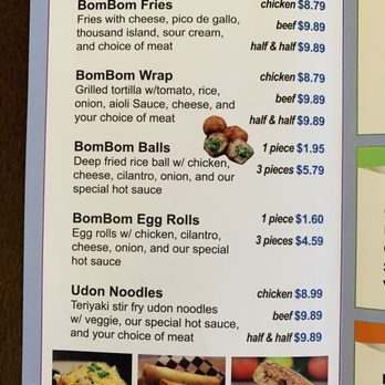 Bom Bom Grill - Fusion Menu - Asian Fusion Near Me - Bellflower, California