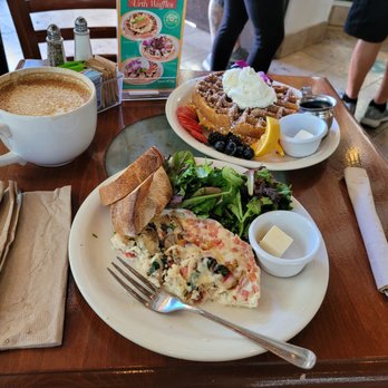 Urth Caffé-Pasadena - Italian Chicken Sausage Omelet and special seasonal pumpkin waffle - Cafes Near Me - Pasadena, California Urth Caffé-Pasadena - Italian Chicken Sausage Omelet and special seasonal pumpkin waffle - Cafes Near Me - Pasadena, California