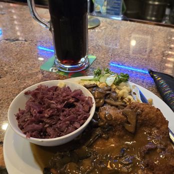 Sandra's Restaurant - Schnitzel with gravy, cabbage and spatzle. - German Near Me - Punta Gorda, Florida Sandra's Restaurant - Schnitzel with gravy, cabbage and spatzle. - German Near Me - Punta Gorda, Florida