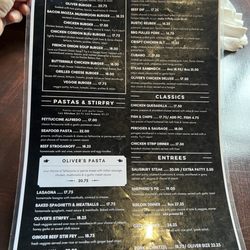 Oliver Street Bar & Grill - Menu