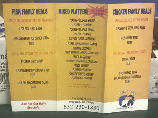 Menu photo 3 Pj's Fish & Chicken Houston, TX Menu photo 3 Pj's Fish & Chicken Houston, TX