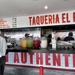 Aguas frescas at the order counter Aguas frescas at the order counter