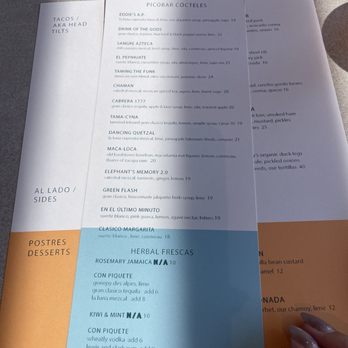 Picobar - Cocktail menu - Tacos Near Me - Calistoga, California Picobar - Cocktail menu - Tacos Near Me - Calistoga, California