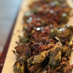 Fat Willy's - Charred Brussels, Bacon pieces and Honey drizzle