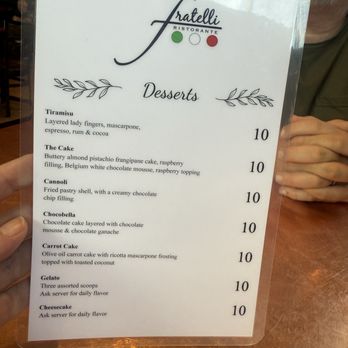Fratelli - Dessert menu - Italian Near Me - Sandy, Utah Fratelli - Dessert menu - Italian Near Me - Sandy, Utah