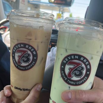 7 Brew Coffee - The Cinnamon Roll and Matcha Latte. - Coffee & Tea Near Me - Dyer, Indiana