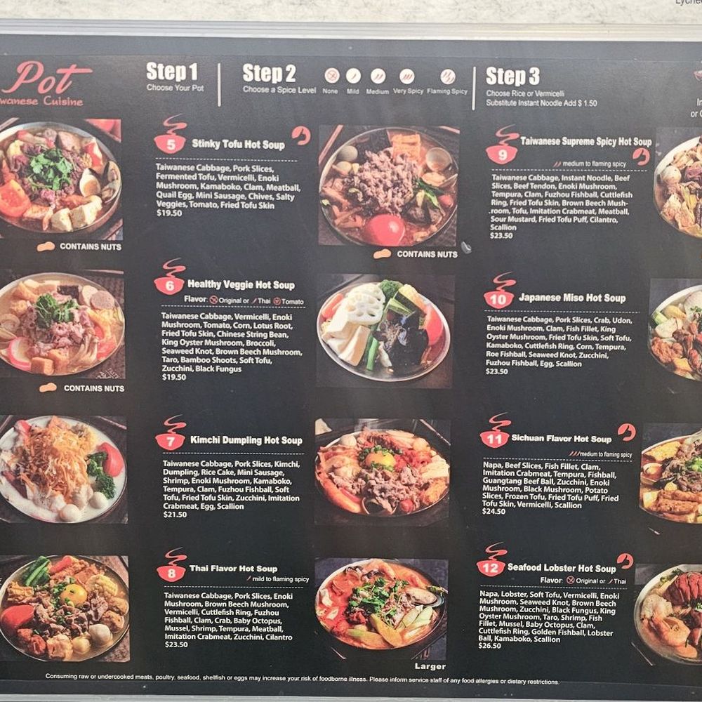 Tasty Pot instructions/menu. :)