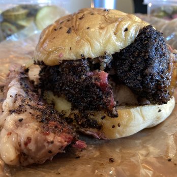 la Barbecue - Loaded Sliced Brisket Sandwich. Heaven in between buns. - Barbeque Near Me - Austin, Texas