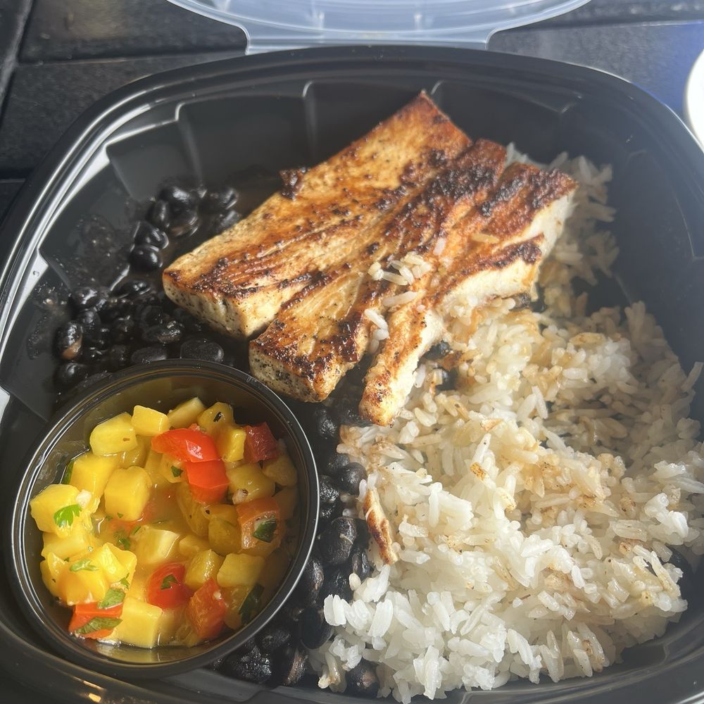 Coconuts On The Beach - Mahi rice and beans - Bars Near Me - Cocoa Beach, Florida Coconuts On The Beach - Mahi rice and beans - Bars Near Me - Cocoa Beach, Florida