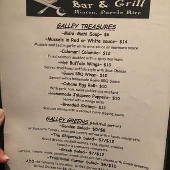 Shipwreck Bar & Grill - Menu - Seafood Near Me - Rincon, Puerto Rico