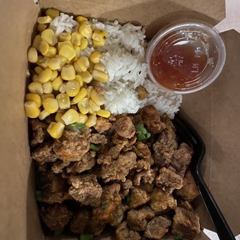 Lazi Cow - Popcorn P. Chicken Rice Bowl - Desserts Near Me - Davis, California Lazi Cow - Popcorn P. Chicken Rice Bowl - Desserts Near Me - Davis, California