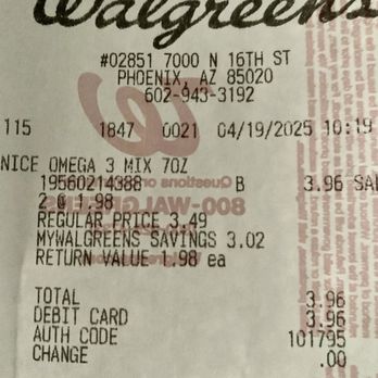 Walgreens - Receipt for Trail Mix - Drugstores Near Me - Phoenix, Arizona Walgreens - Receipt for Trail Mix - Drugstores Near Me - Phoenix, Arizona