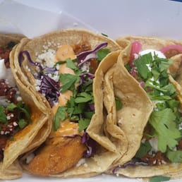 Chorizo, fried fish, pulled pork Chorizo, fried fish, pulled pork