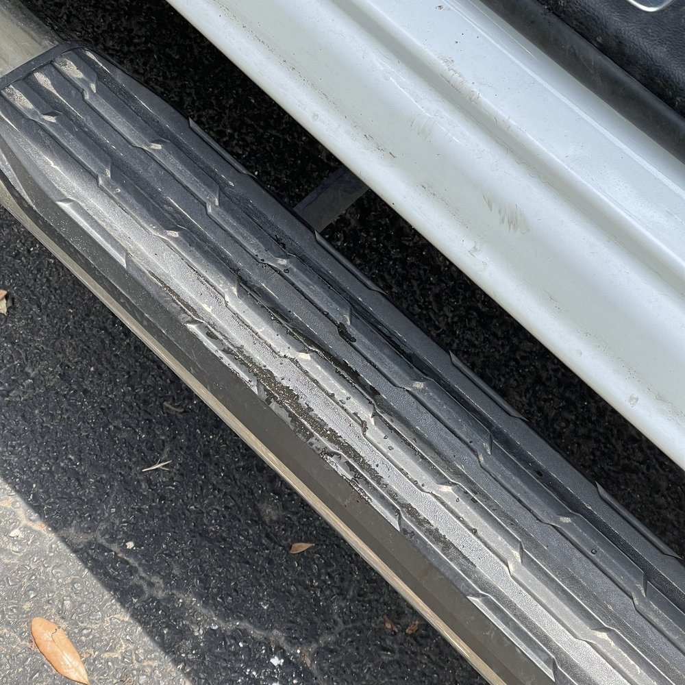 Oily boots from the technician.