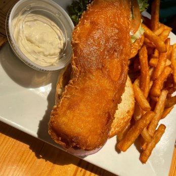 Kelly's Gingernut Pub - a fish sandwich and fries - Irish Pub Near Me - Cape Charles, Virginia