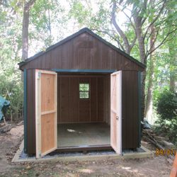 Creative Outdoor Sheds - The shed in final location  170' from street (on a gravel pad)