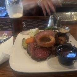The Cat & the Fiddle - Prime Rib special with mixed veggies and a yorkie.