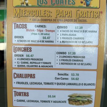 Taqueria los Cuates - Menu - Tacos Near Me - Alamo, Texas Taqueria los Cuates - Menu - Tacos Near Me - Alamo, Texas