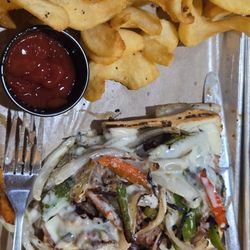 South Branch Smokehouse - Philly cheesesteak and twister fries