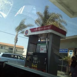 a car at a gas station