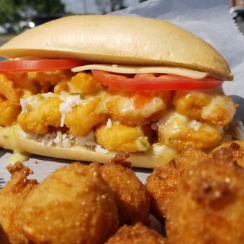 Skrimp Shack - Crabmeat & Skrimp Po Boy with Hushpuppies - Seafood Near Me - Dumfries, Virginia Skrimp Shack - Crabmeat & Skrimp Po Boy with Hushpuppies - Seafood Near Me - Dumfries, Virginia