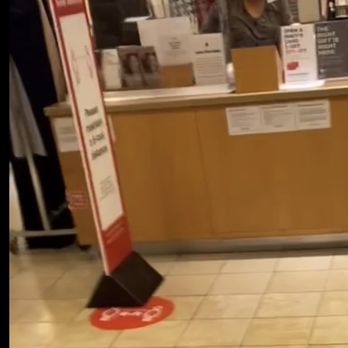 Macy's - This is the lady Rosa along with the sign that clearly only says fitting rooms and not woman's fitting rooms - Department Stores Near Me - Ventura, California