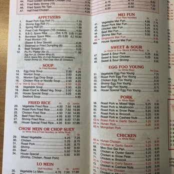 Panda Garden - Menu- inside left - Chinese Near Me - Lake Worth, Florida