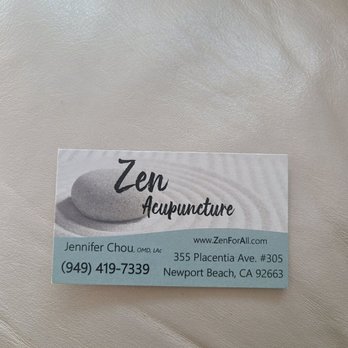 Zen Acupuncture - Dr Chou - Acupuncture Near Me - Newport Beach, California