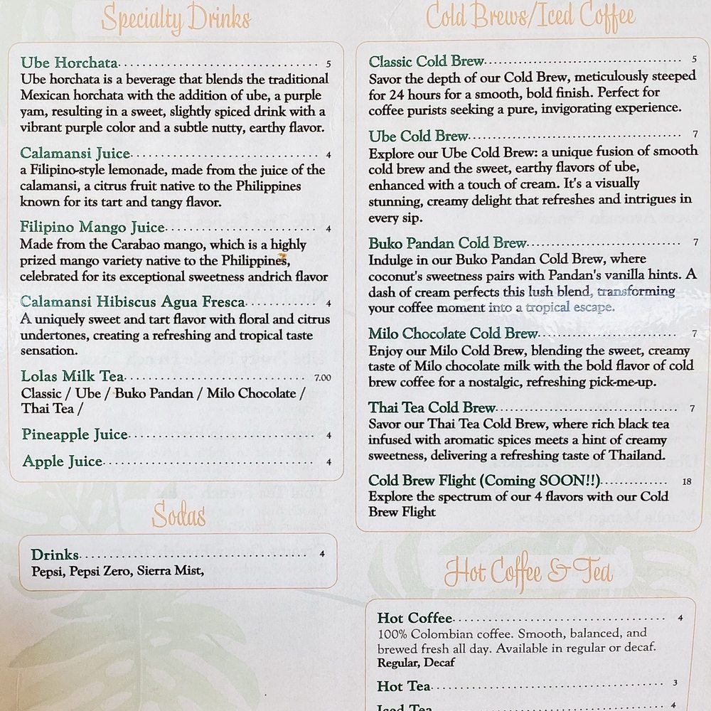 Lolas By MFK - Menu (February 26, 2026) - Part 3 - Filipino Near Me - West Covina, California Lolas By MFK - Menu (February 26, 2026) - Part 3 - Filipino Near Me - West Covina, California
