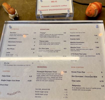 Menu photo 1 Mandarin Coffee Stand Pasadena, CA