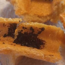 the inside of a pastry