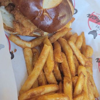 The Chicken Shanty - Octoberfest chicken sandwich with fries - Chicken Wings Near Me - Corvallis, Oregon