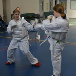 Silverado Nippon Karate - Young teenage girls training for tournament competition.