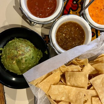 Machete Tequila + Tacos - Masa Crisps with 4 Salsas and Guacamole ($12) - Mexican Near Me - Denver, Colorado