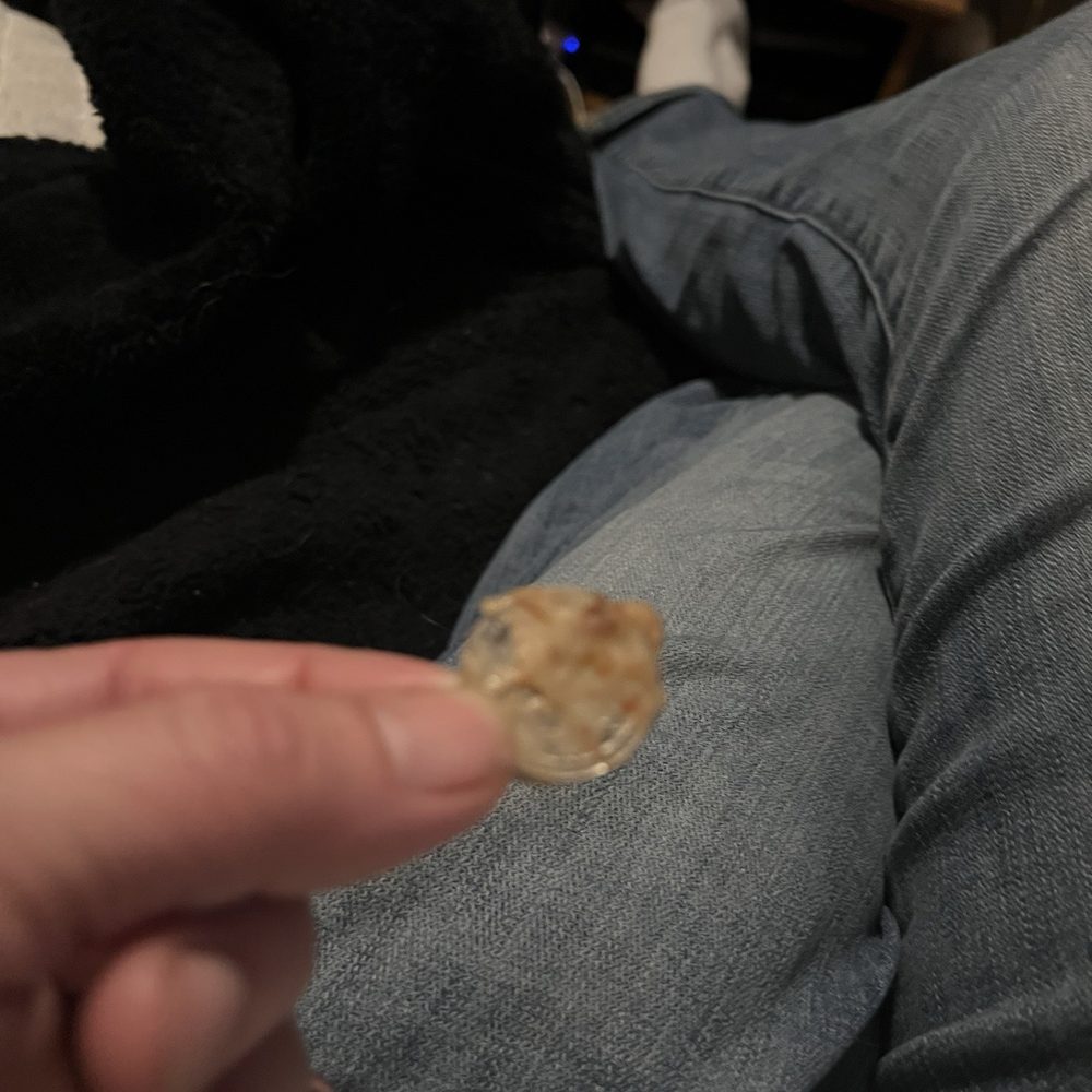 A quarter is in this photo mixed with baked on cheese. I don't use cash. A quarter is in this photo mixed with baked on cheese. I don't use cash.