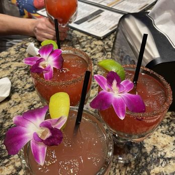 Ramses Tacos And Tequilas - Strawberry and prickly pear margaritas - Tacos Near Me - Harlingen, Texas