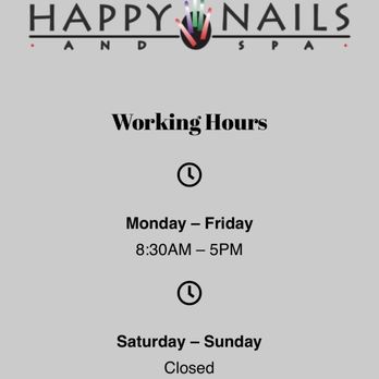 Happy Nails and Spa - The hours they are open/closed. - Nail Salons Near Me - Chino, California Happy Nails and Spa - The hours they are open/closed. - Nail Salons Near Me - Chino, California