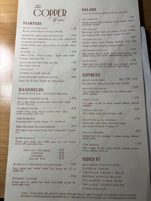 Menu photo 4 The Copper Club Oxford, MI