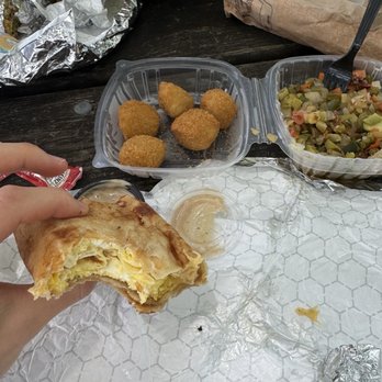 Off The Grille - simple wrap with yuca fritters and mixed veggies - Latin American Near Me - Miami, Florida Off The Grille - simple wrap with yuca fritters and mixed veggies - Latin American Near Me - Miami, Florida